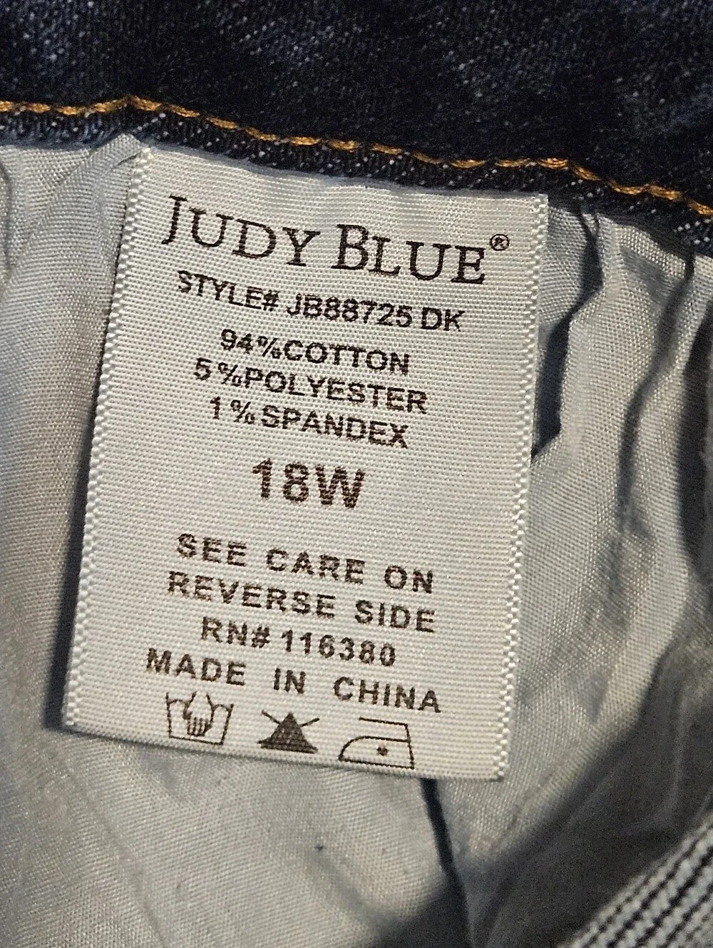 Judy Blue "Cortney" High Rise Straight Wide Cargo Jeans in Dark Wash Size 18W - Picture 7 of 16